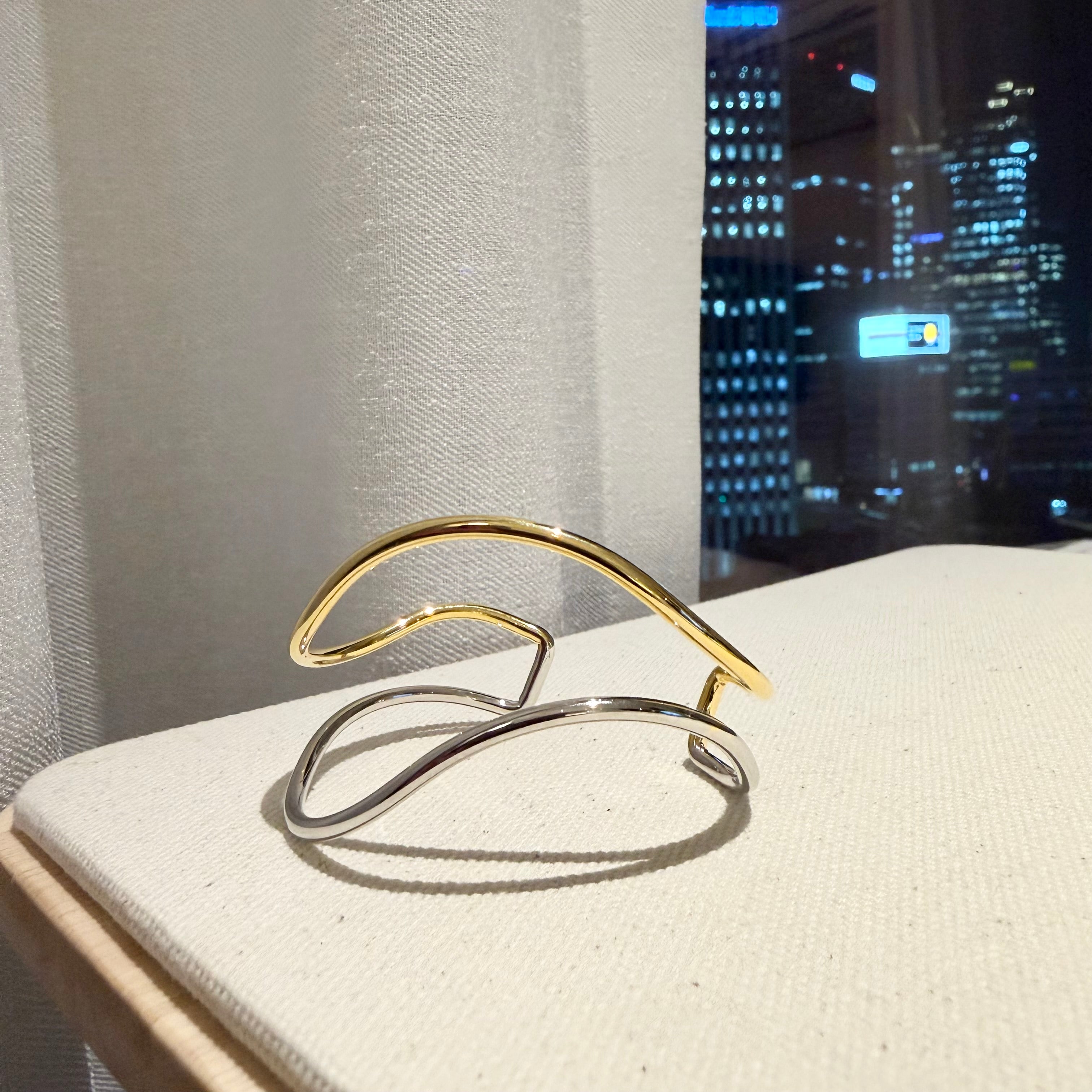 Two Tone Flow Cuff Bracelet