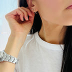 Double Twist Half Pavé Earrings