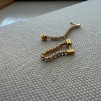 Tennis Chain Connection Earrings