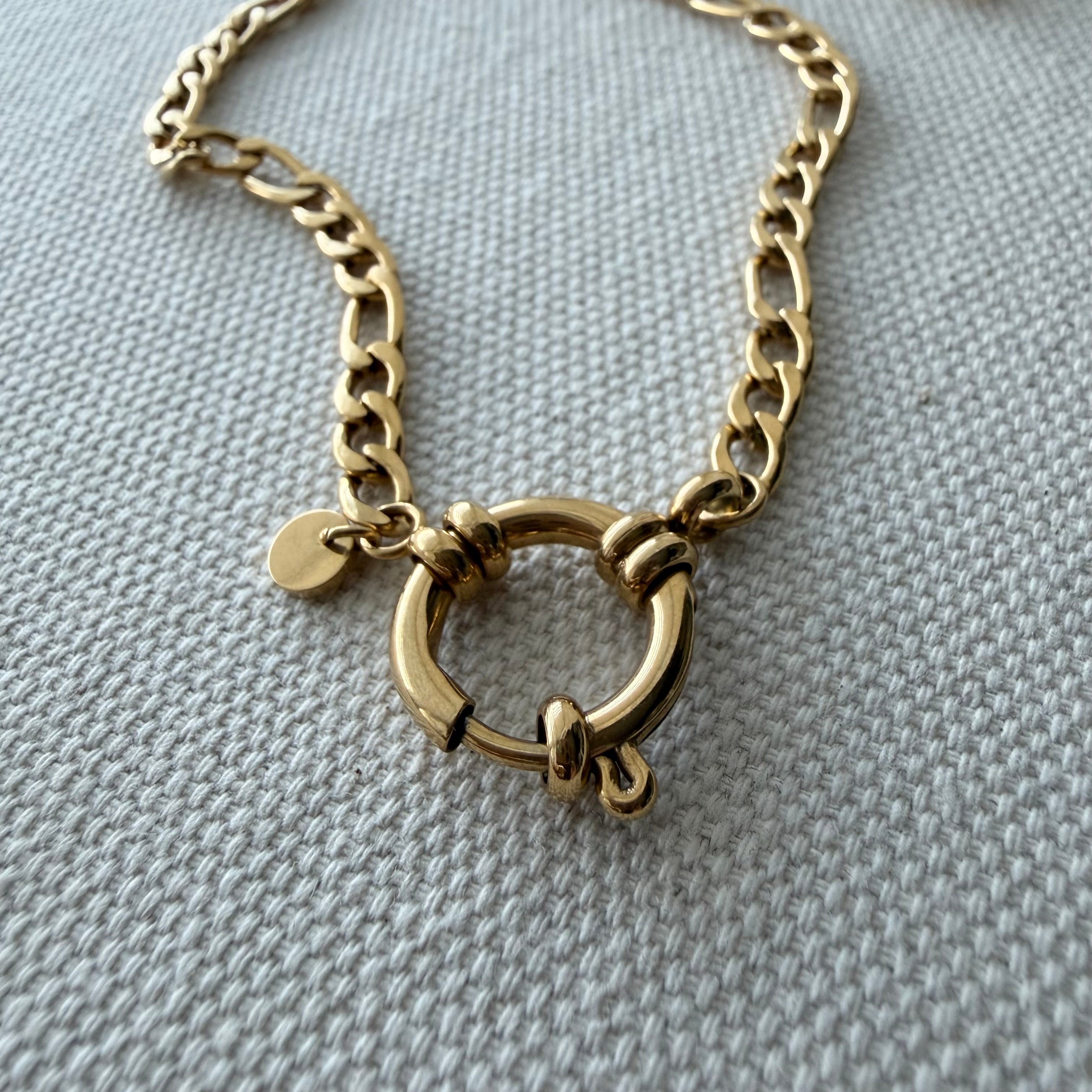 Spring Ring Clasp Figaro Necklace