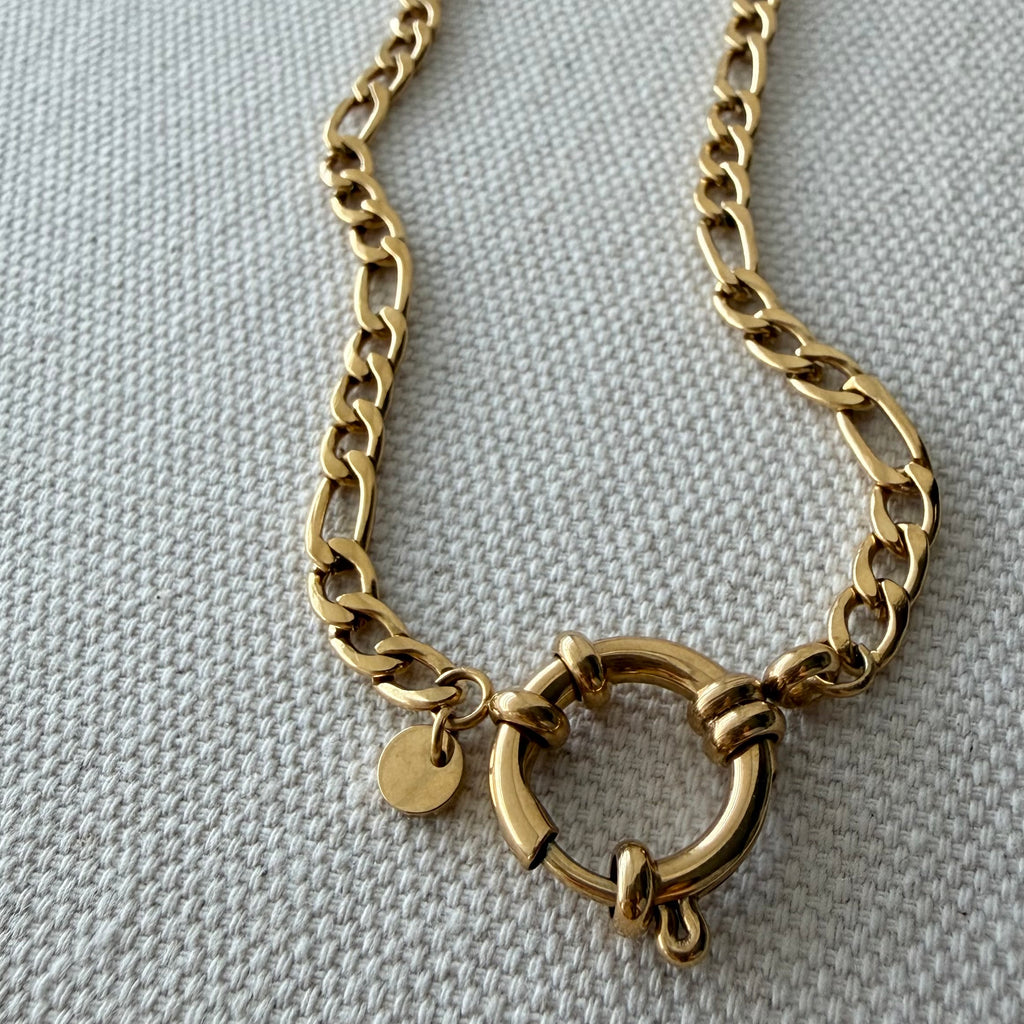 Spring Ring Clasp Figaro Necklace