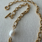 Pearl Chain Toggle Necklace