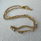 Half and Half Baguette Necklace