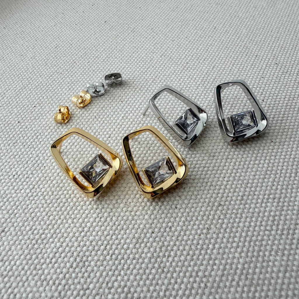 Rectangle Tab Earrings