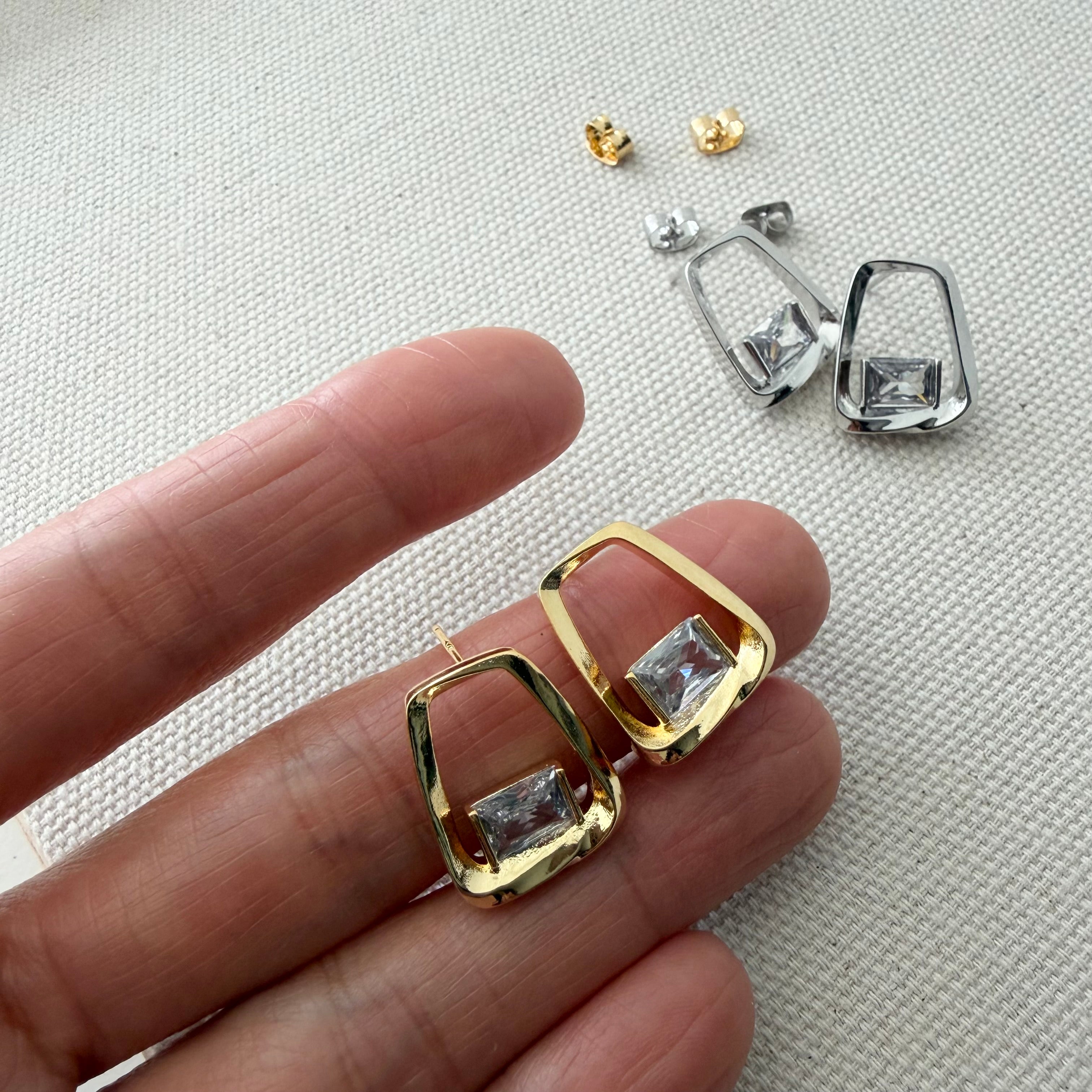 Rectangle Tab Earrings