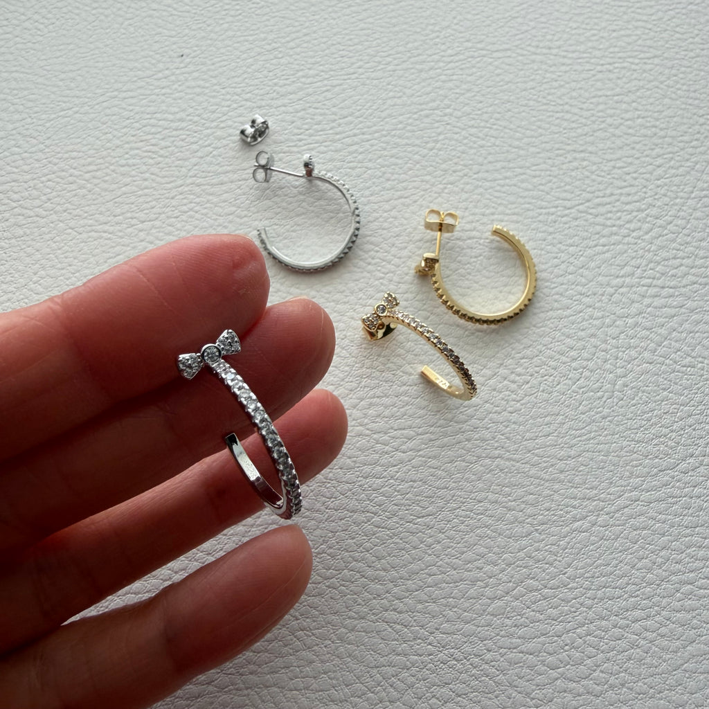 Micro Bow Hoop Earrings