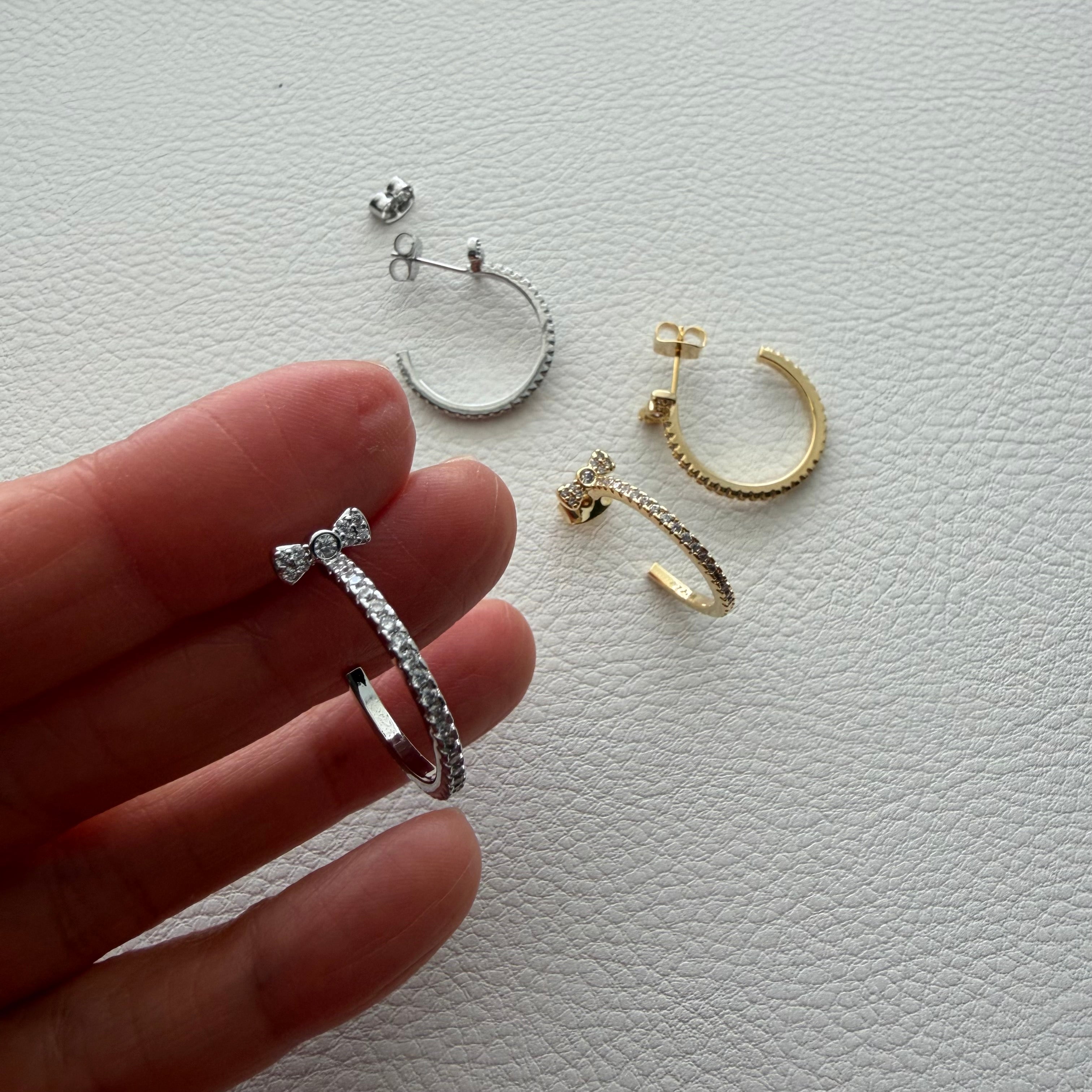 Micro Bow Hoop Earrings