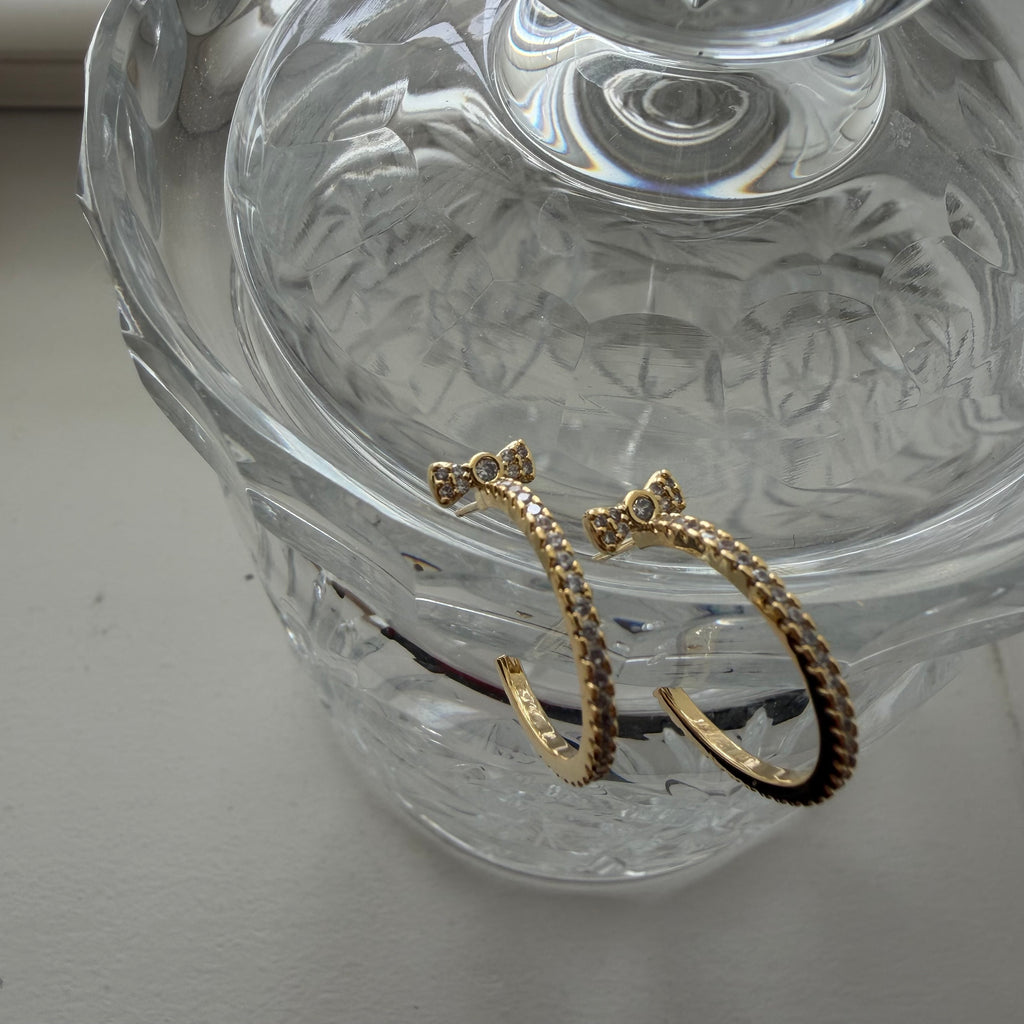Micro Bow Hoop Earrings