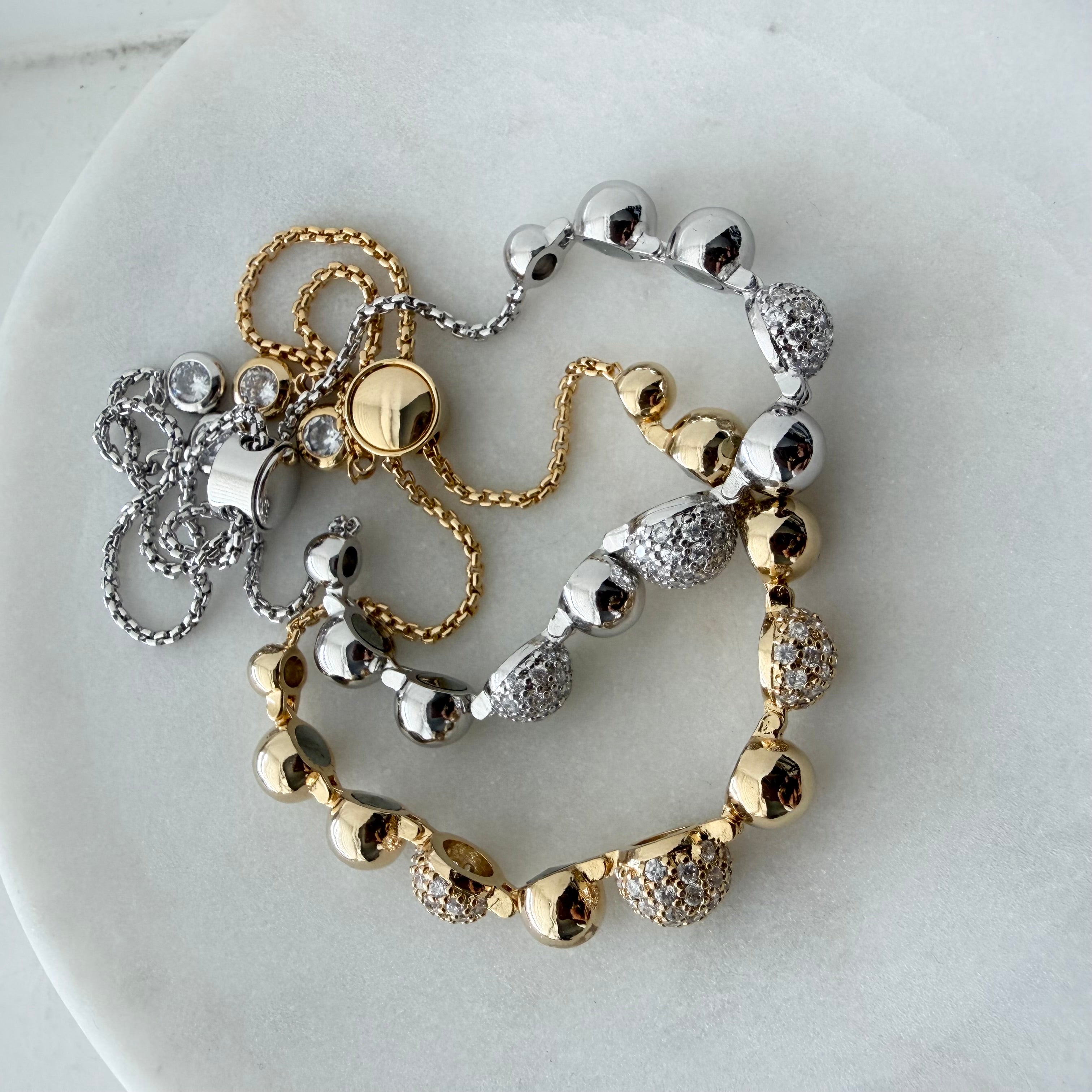 Beaded Ball Brilliance Tennis Bracelet