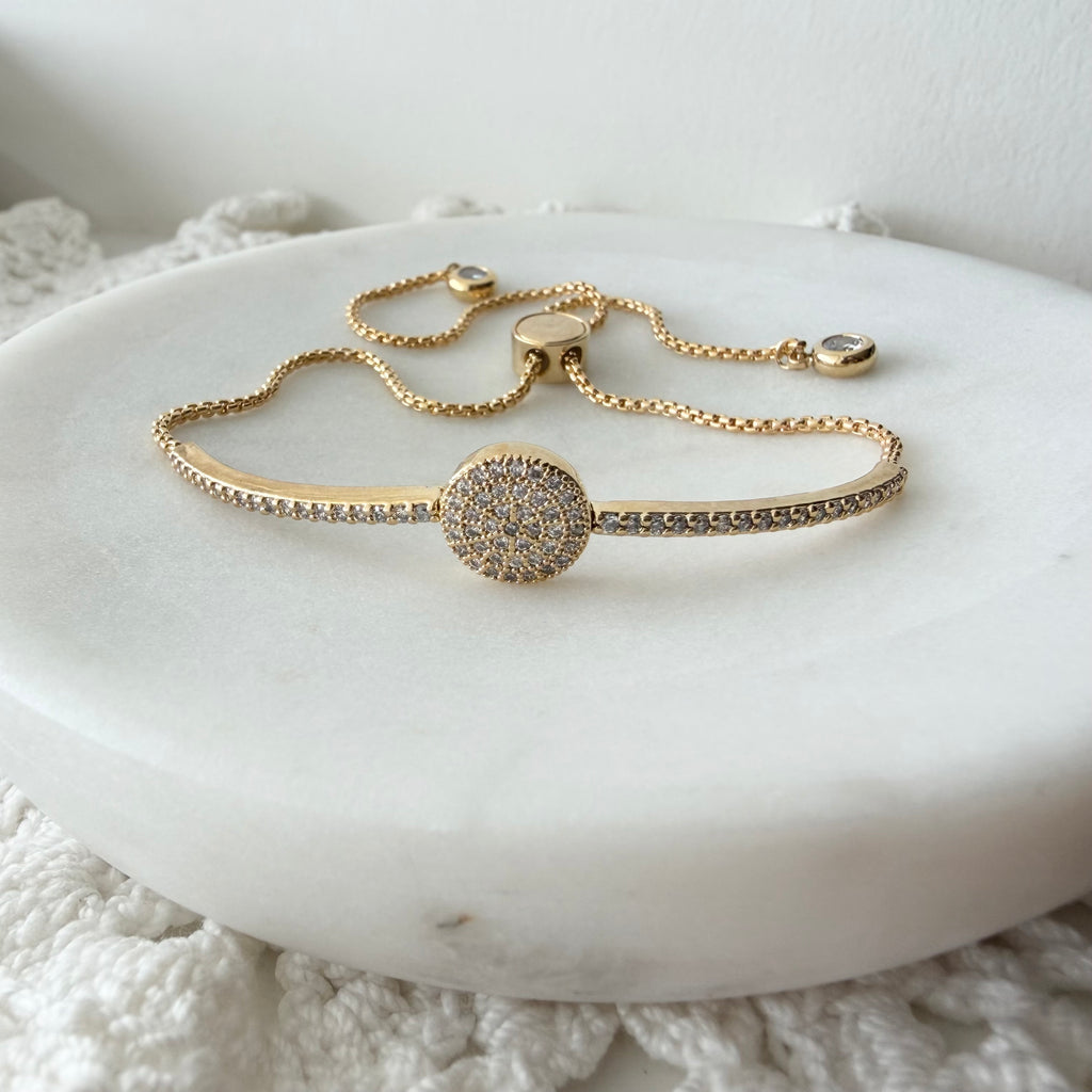 Big Disc Bangle Slider Bracelet