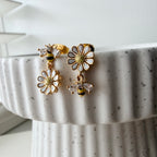 Bumblebee and Daisy Dangle Earrings