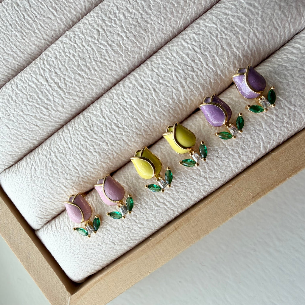 Enamel Tulip Earrings