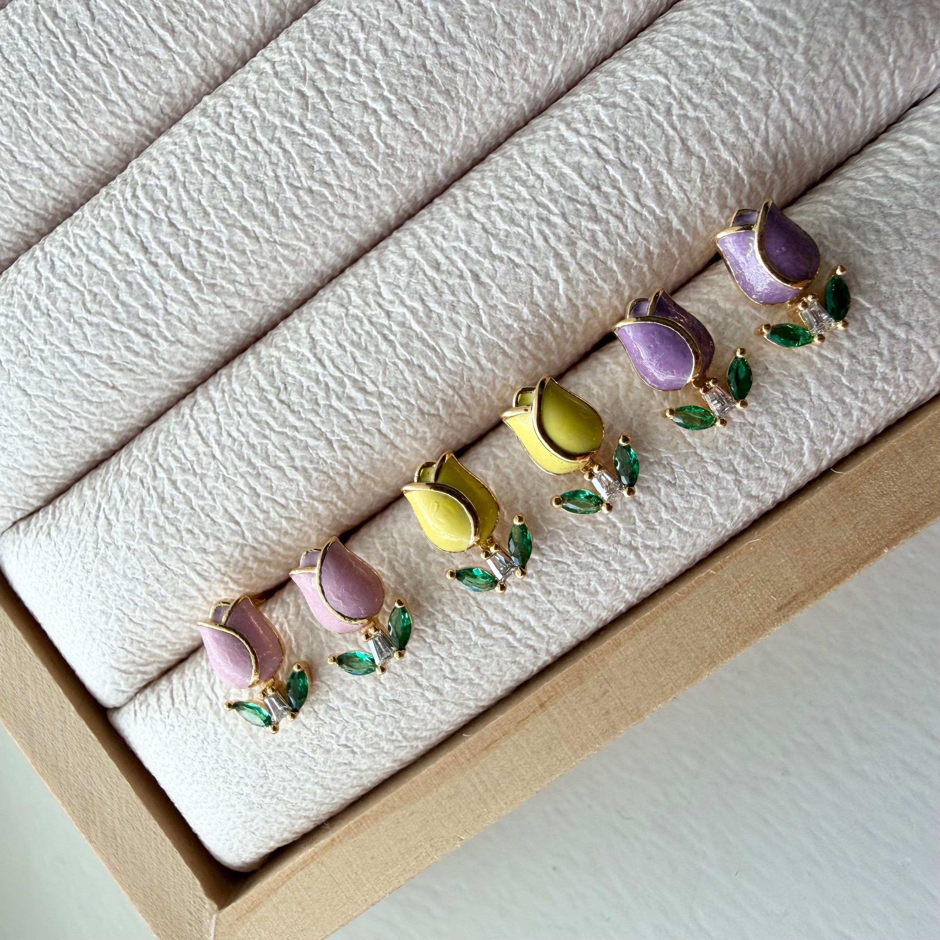 Enamel Tulip Earrings