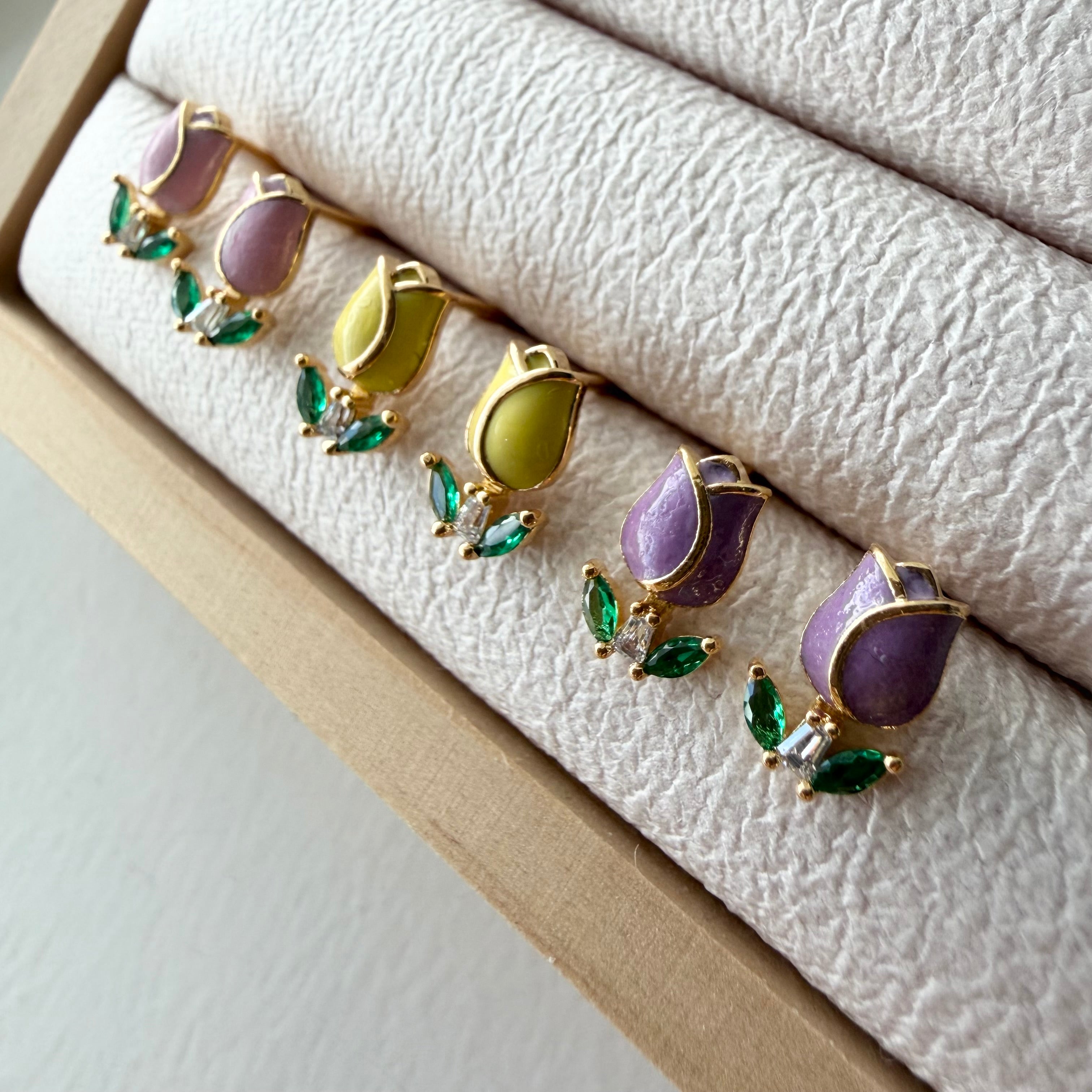 Enamel Tulip Earrings