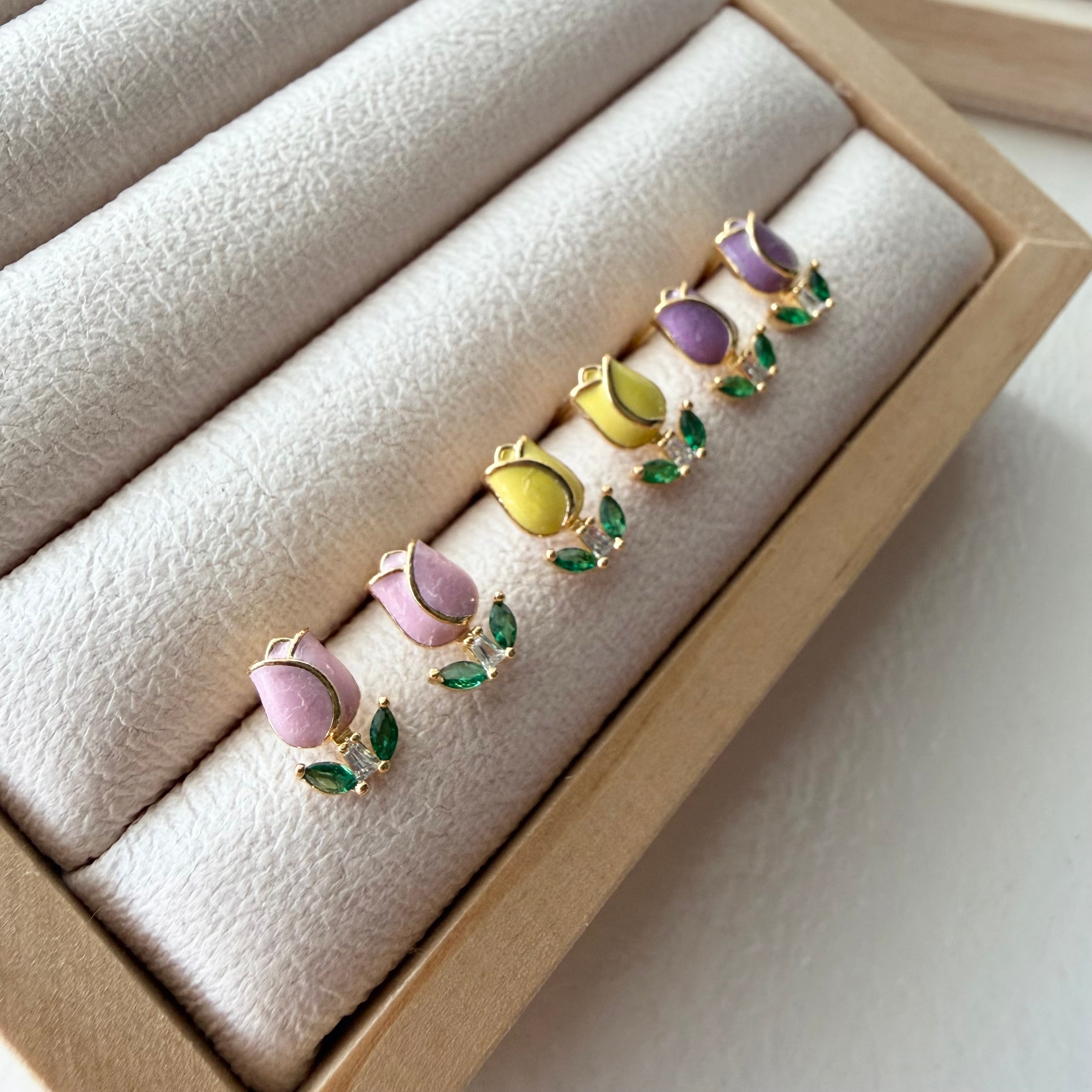 Enamel Tulip Earrings