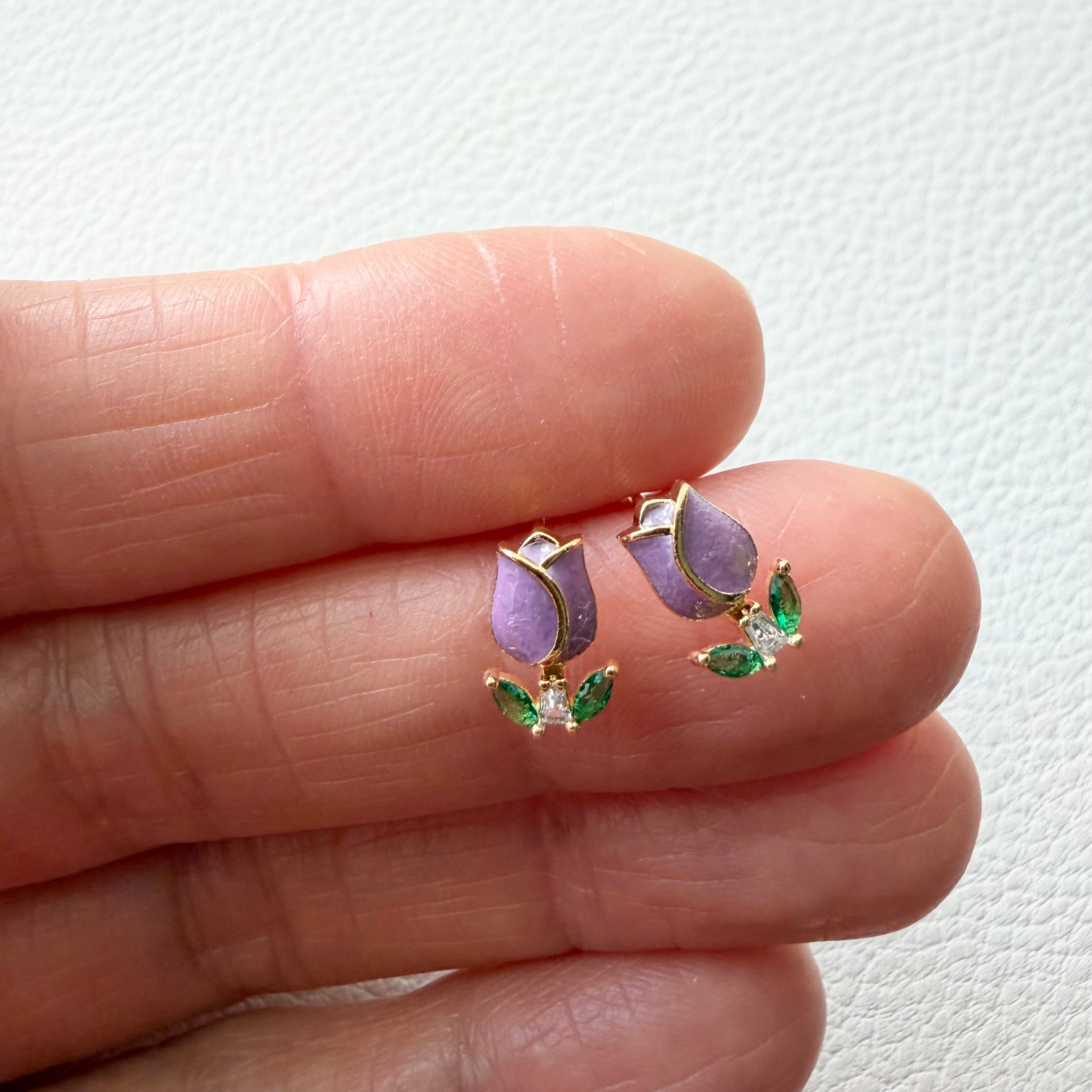 Enamel Tulip Earrings