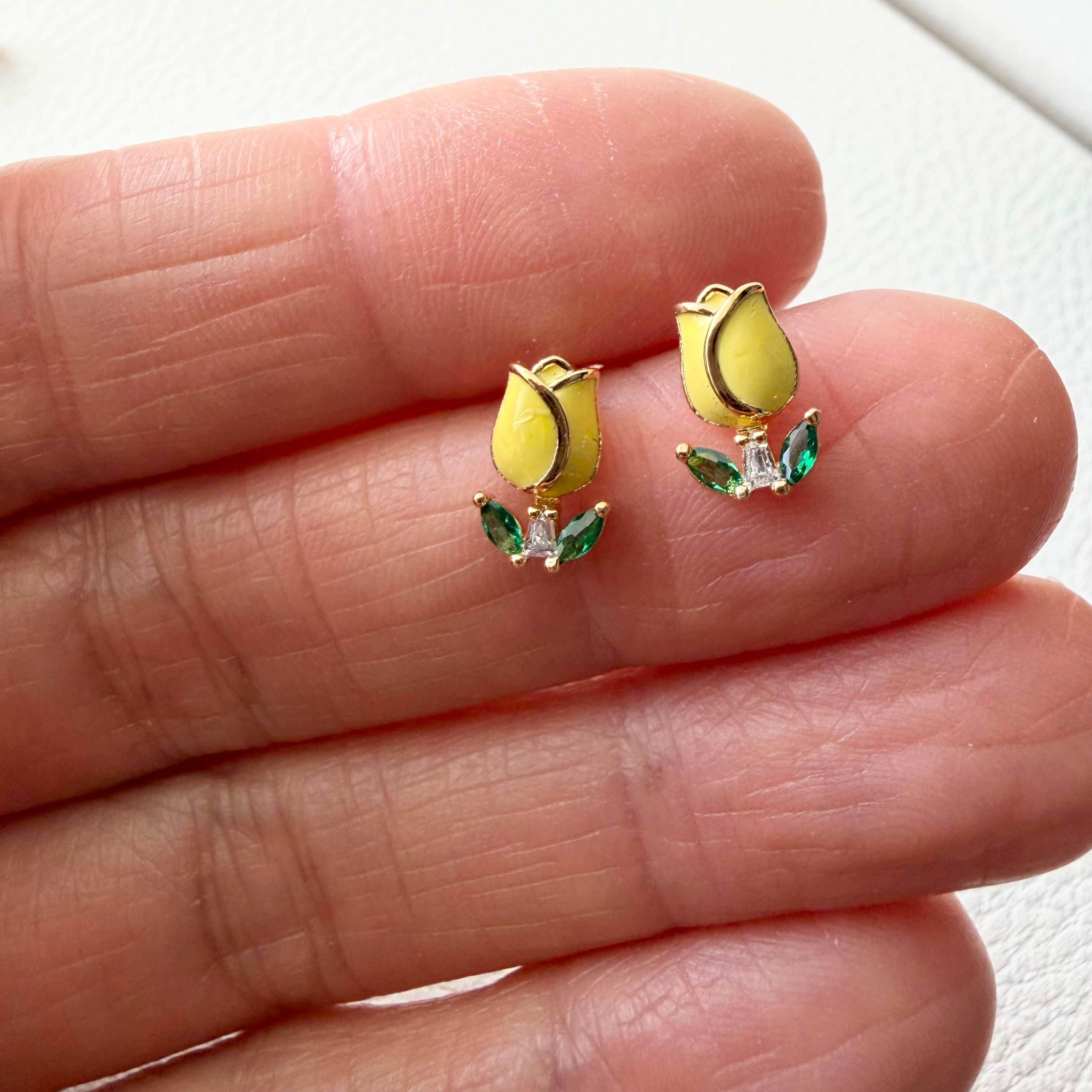 Enamel Tulip Earrings