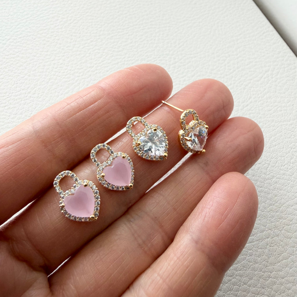 Heart Padlock Earrings