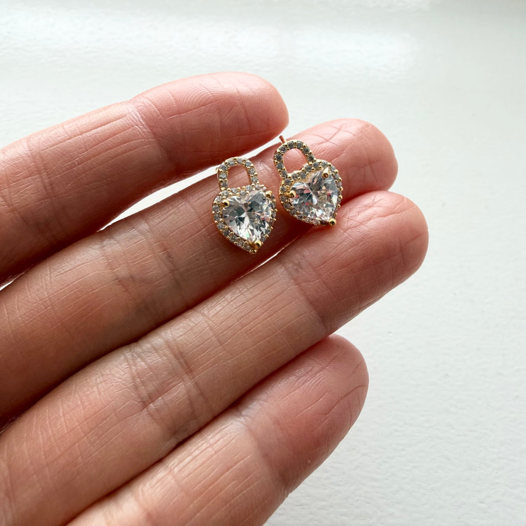 Heart Padlock Earrings