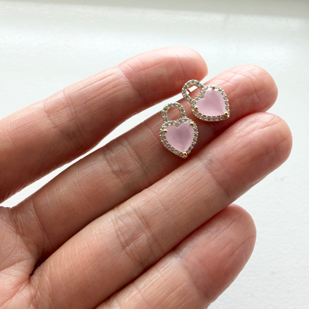 Heart Padlock Earrings