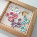 Double Flower Enamel Earrings