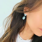 Double Flower Enamel Earrings