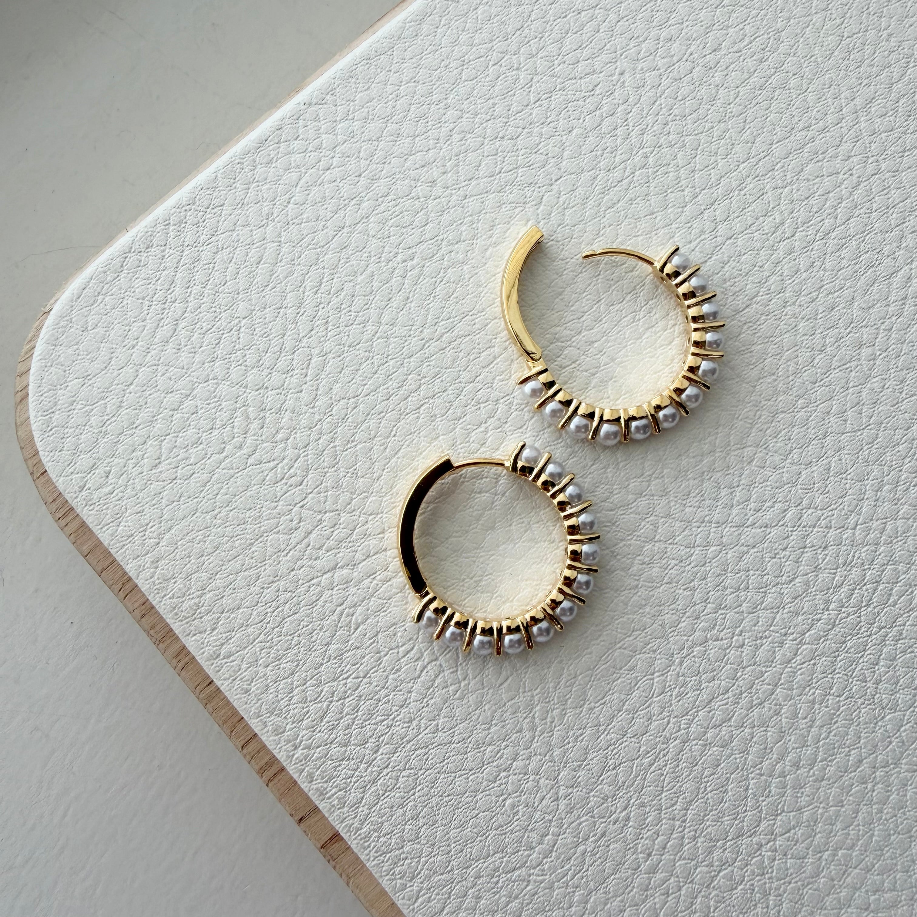 Micro Pearl Hoop Earrings
