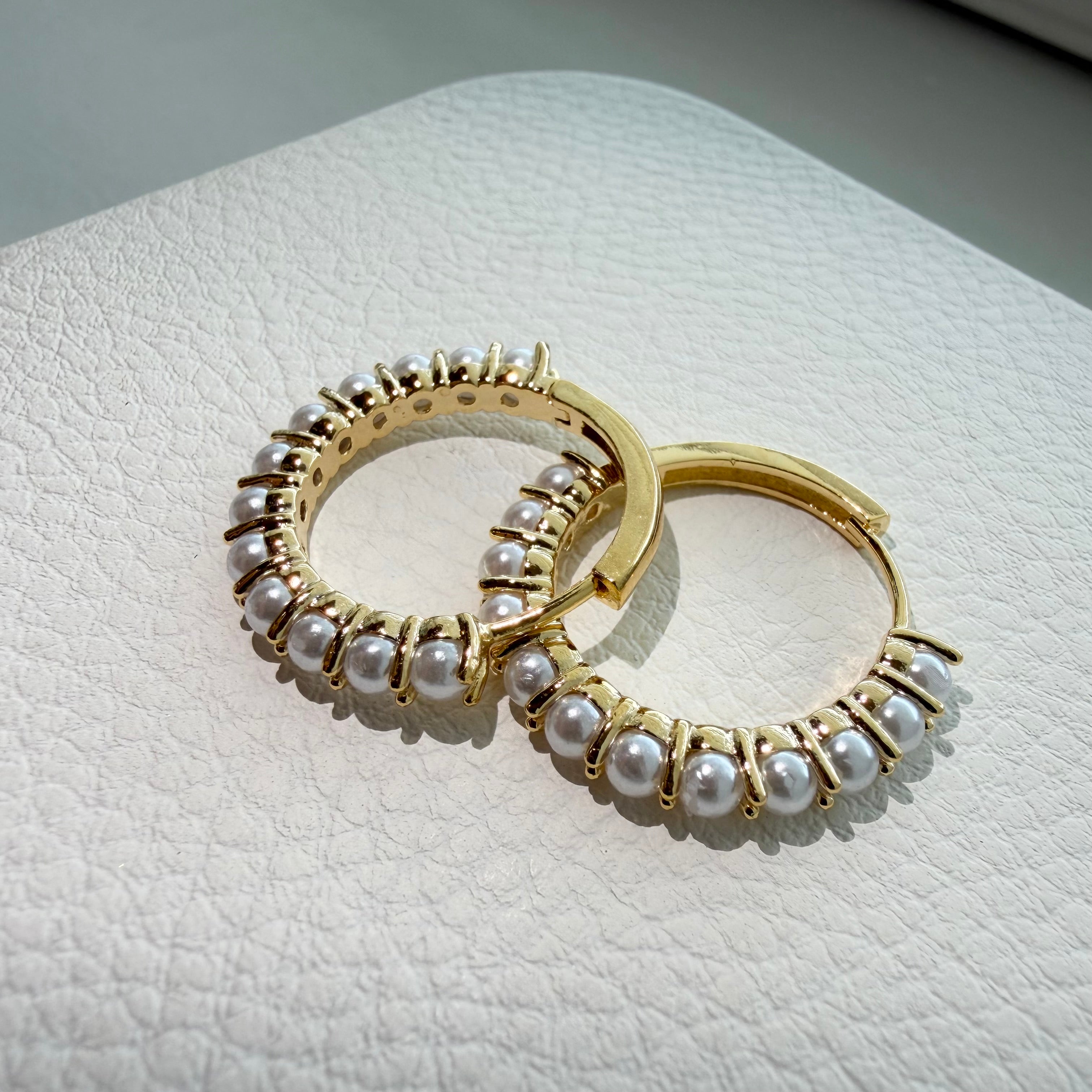 Micro Pearl Hoop Earrings