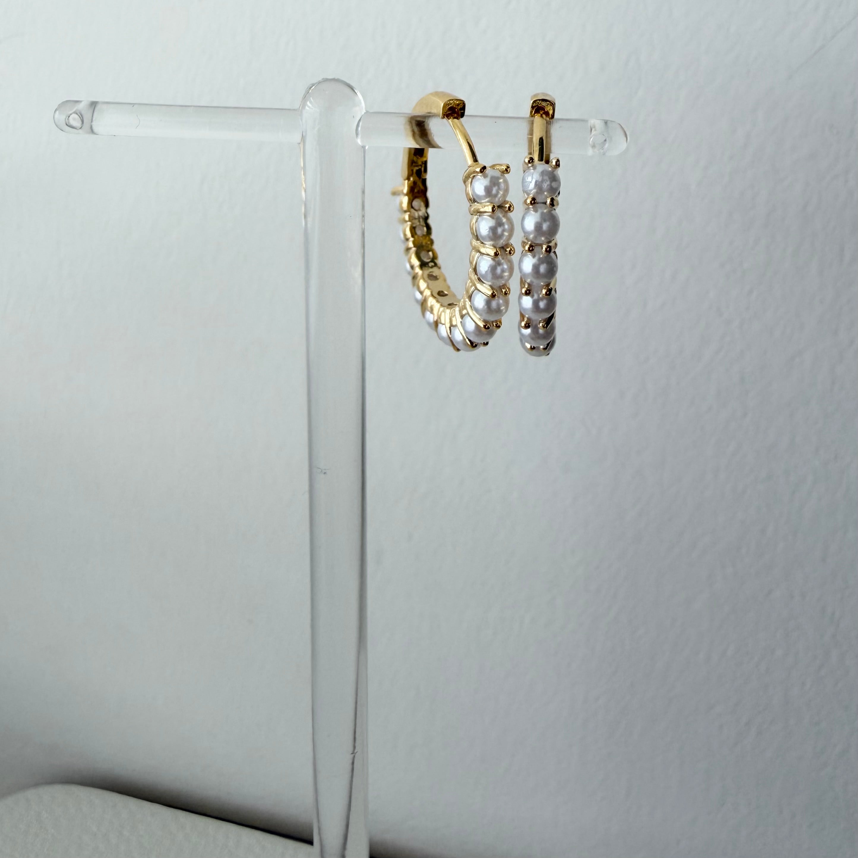 Micro Pearl Hoop Earrings