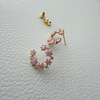 C-Shape Round CZ Earrings