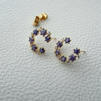 C-Shape Round CZ Earrings