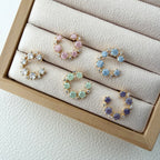 C-Shape Round CZ Earrings