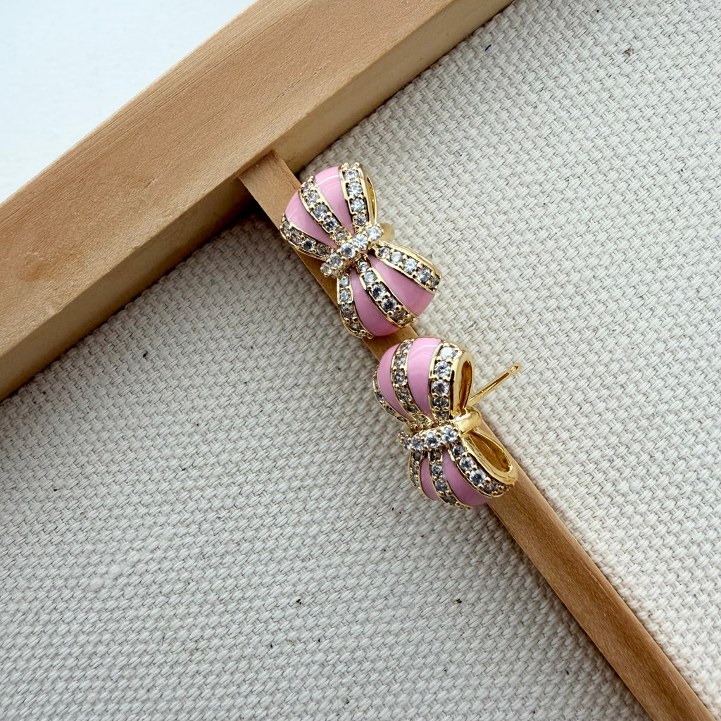 Sassy Bow Enamel Earrings
