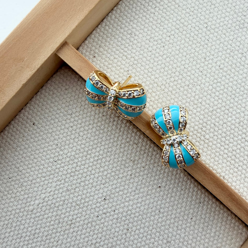 Sassy Bow Enamel Earrings