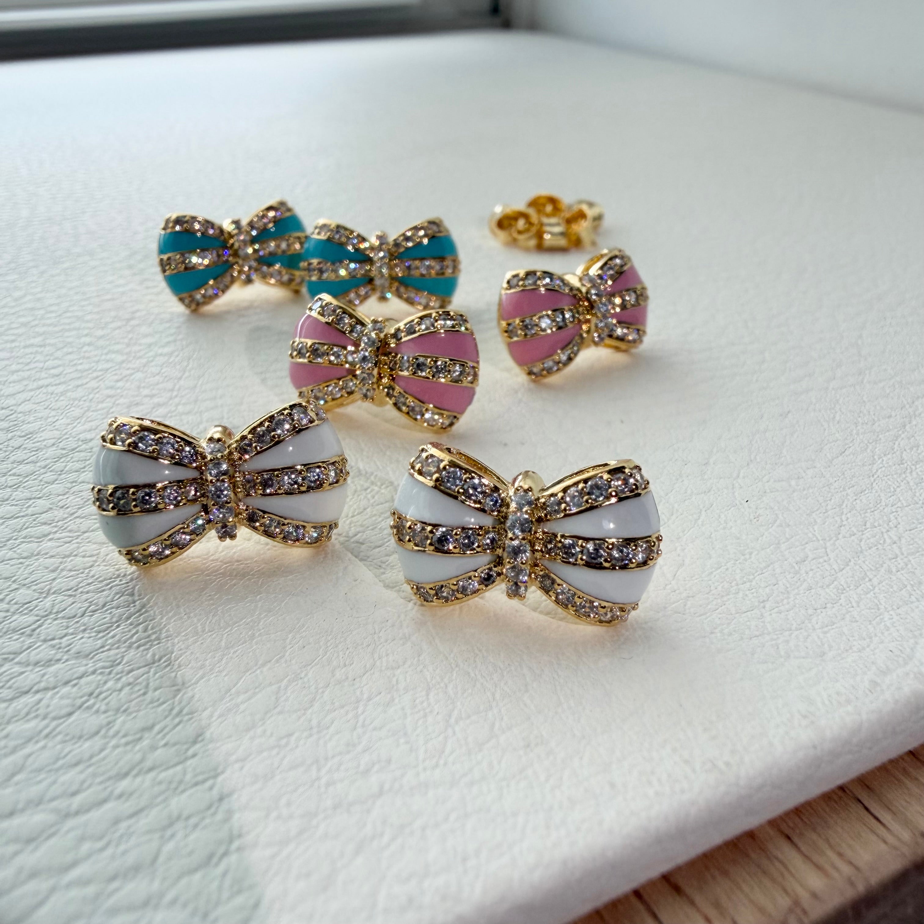 Sassy Bow Enamel Earrings