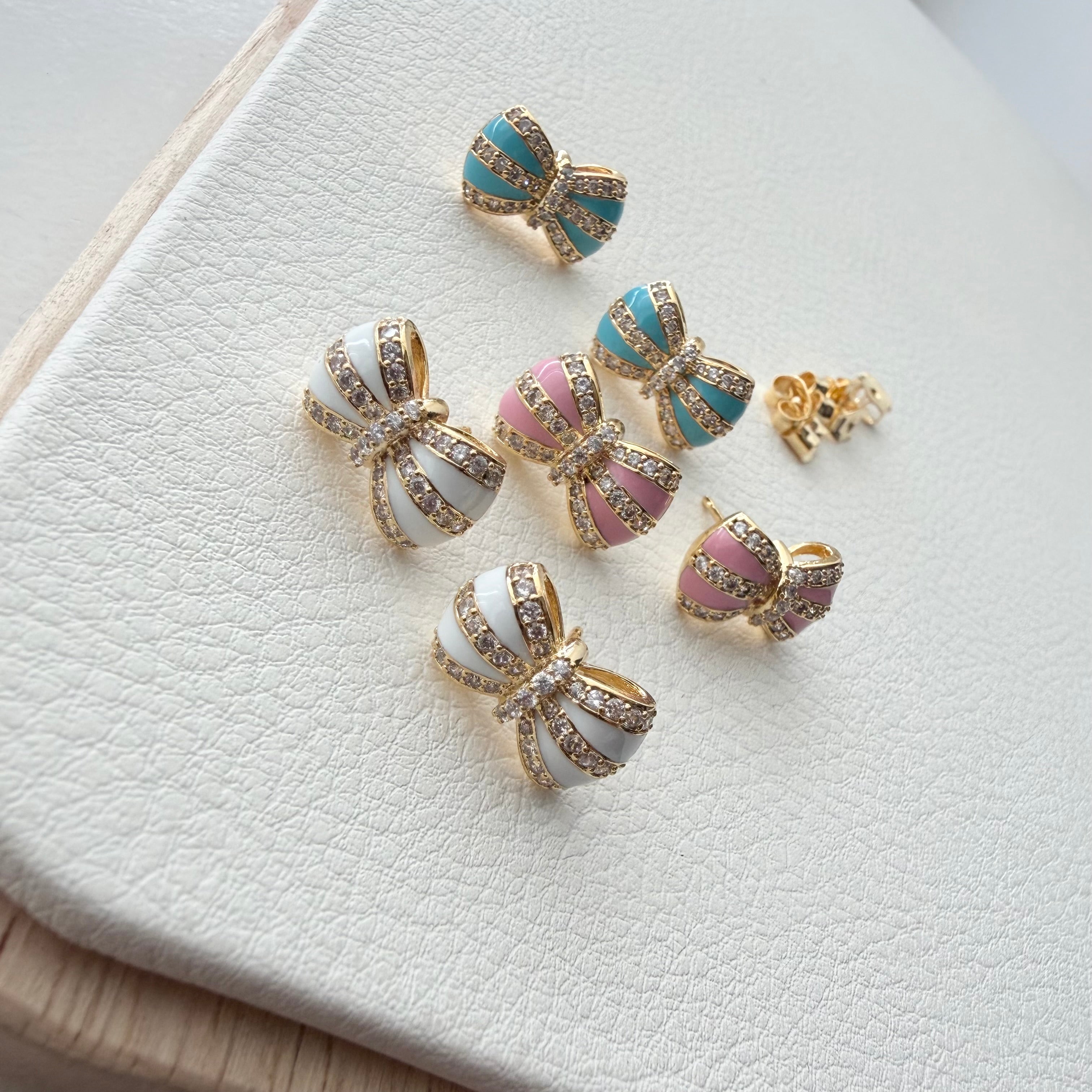 Sassy Bow Enamel Earrings