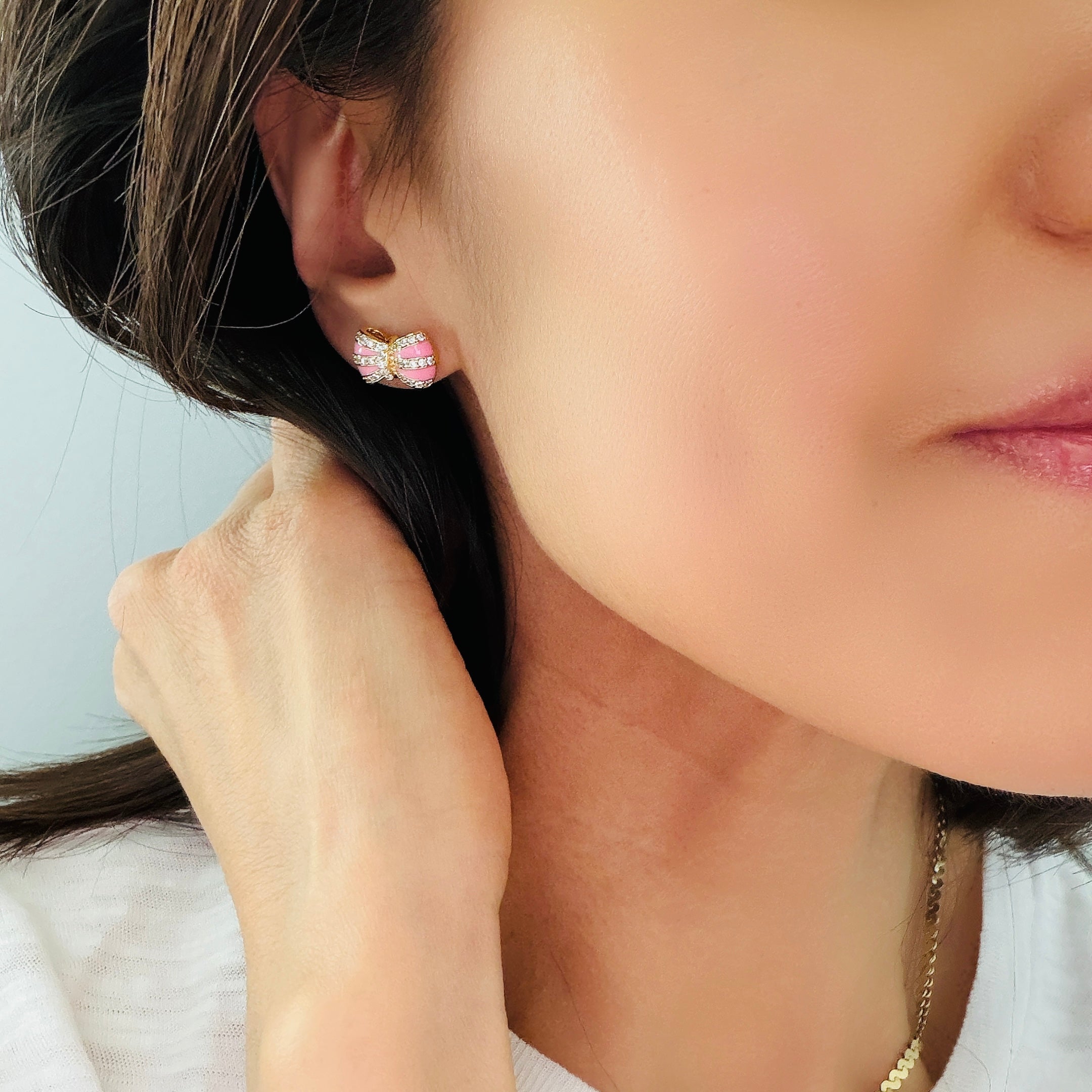 Sassy Bow Enamel Earrings