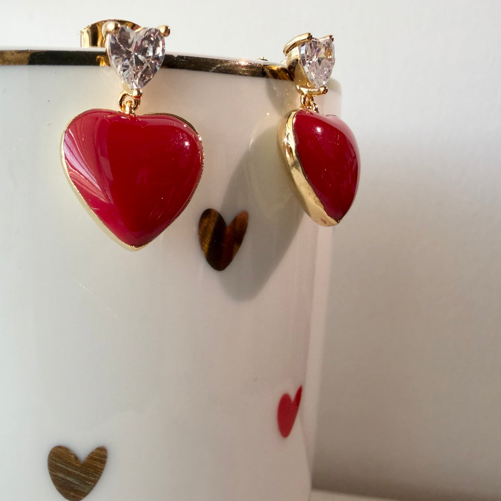 Juicy Heart Enamel Earrings