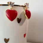 Juicy Heart Enamel Earrings