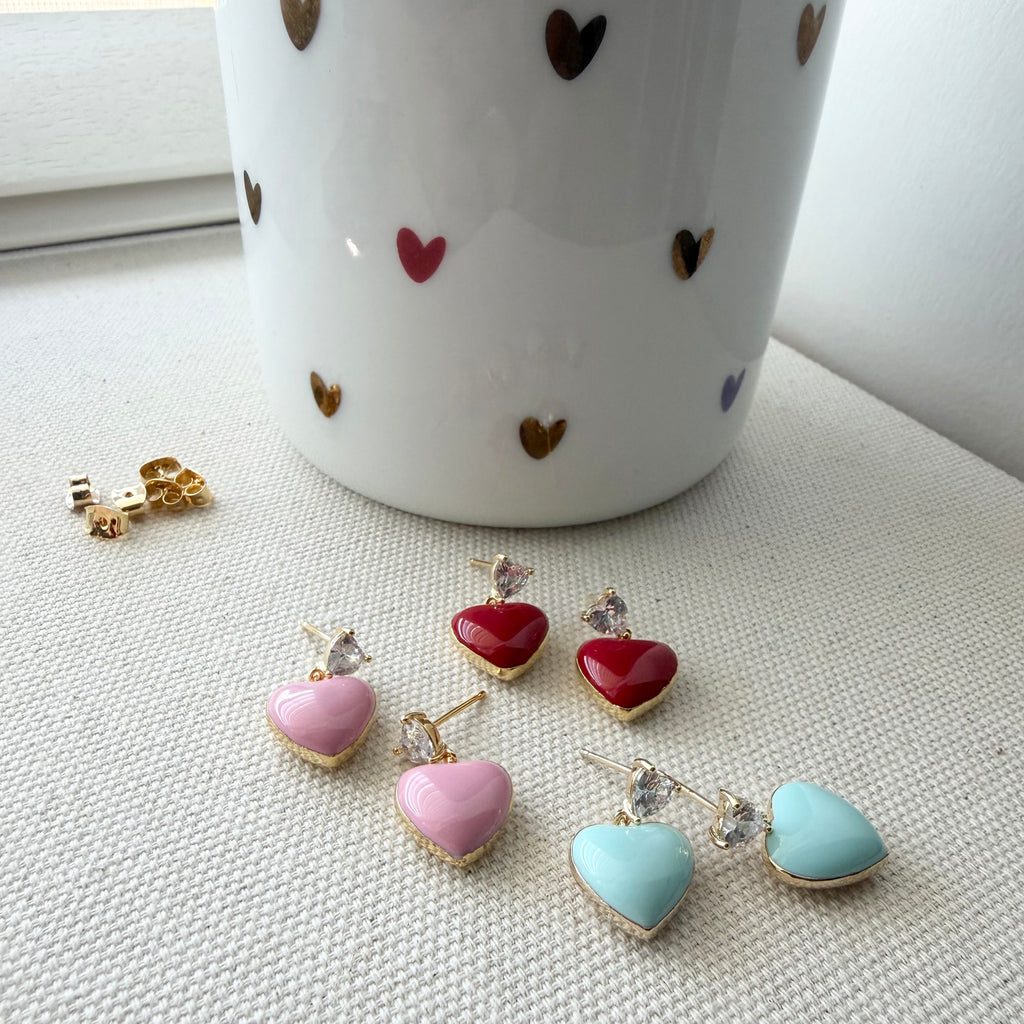 Juicy Heart Enamel Earrings