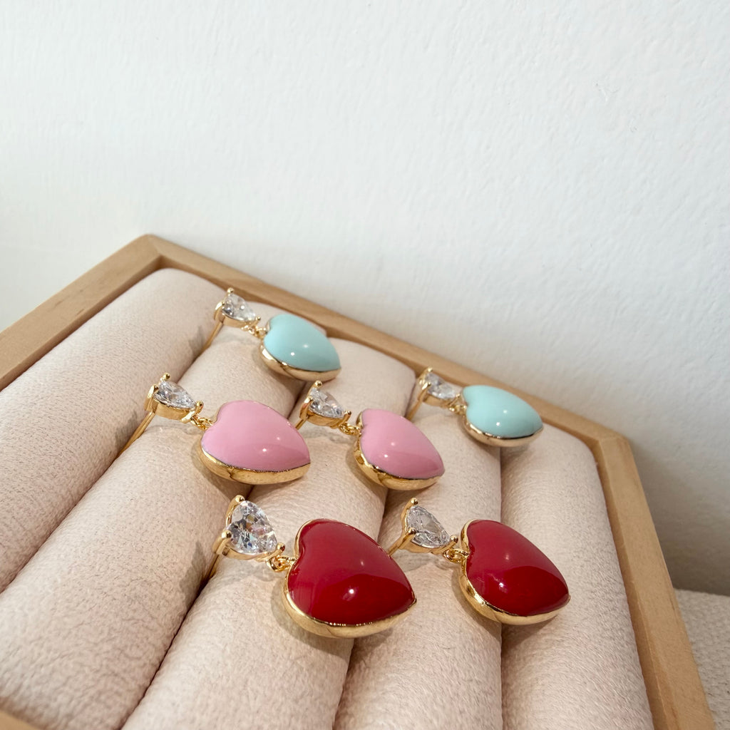 Juicy Heart Enamel Earrings