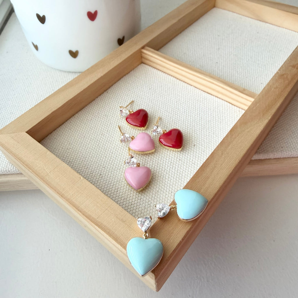 Juicy Heart Enamel Earrings