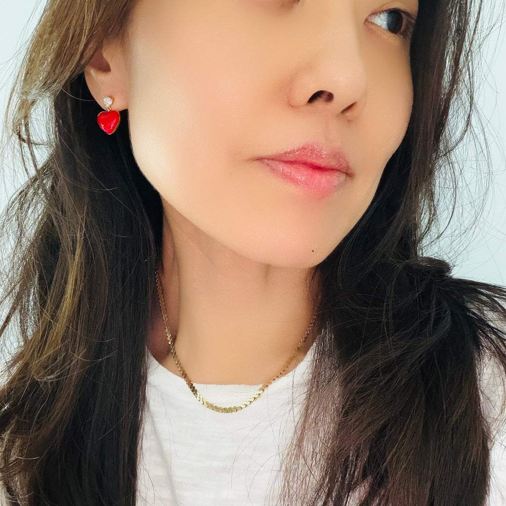 Juicy Heart Enamel Earrings