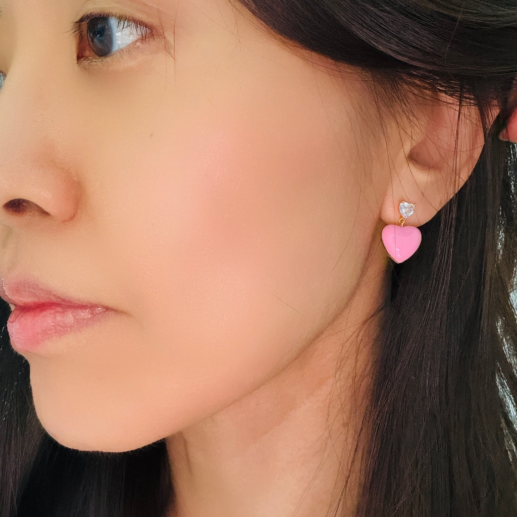 Juicy Heart Enamel Earrings