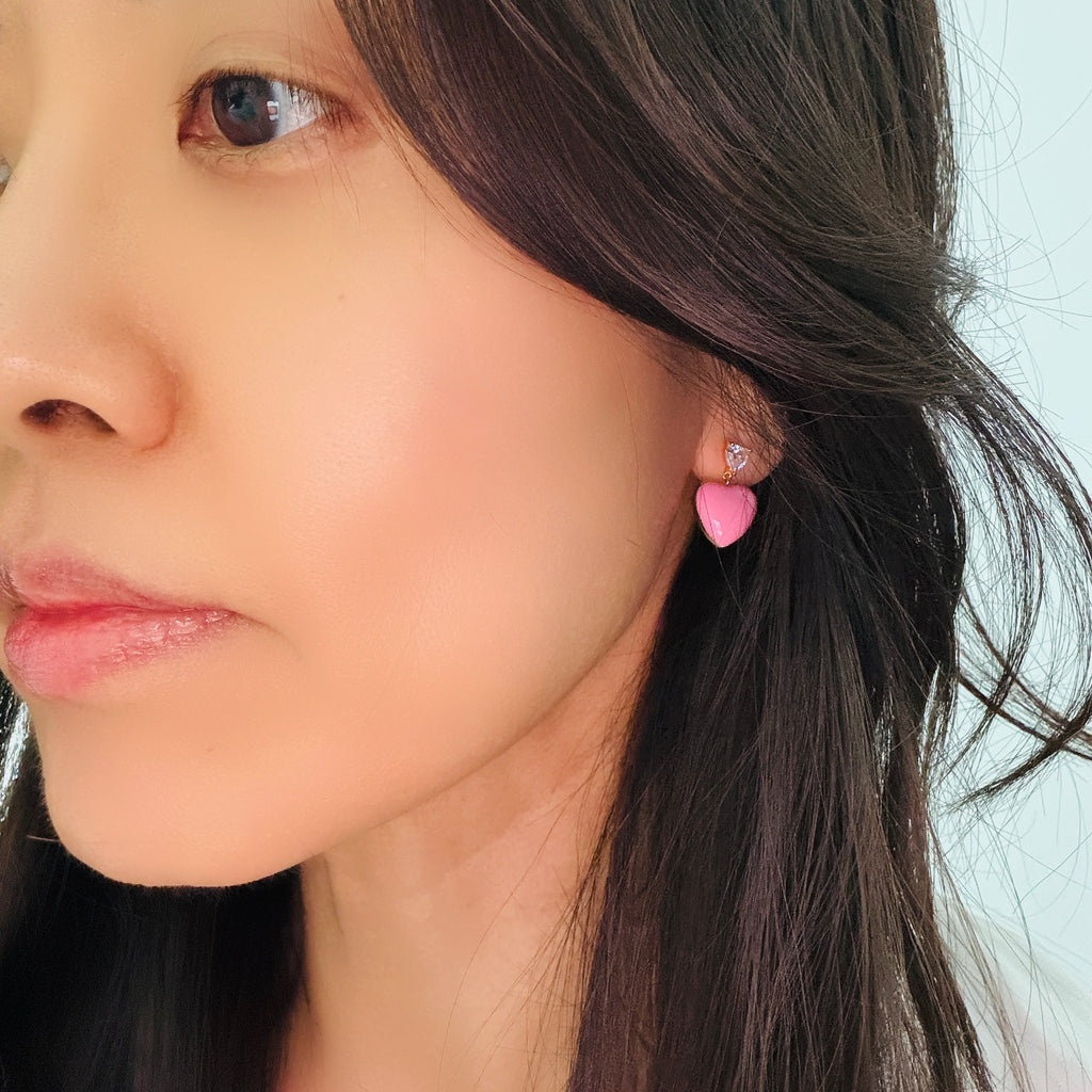 Juicy Heart Enamel Earrings