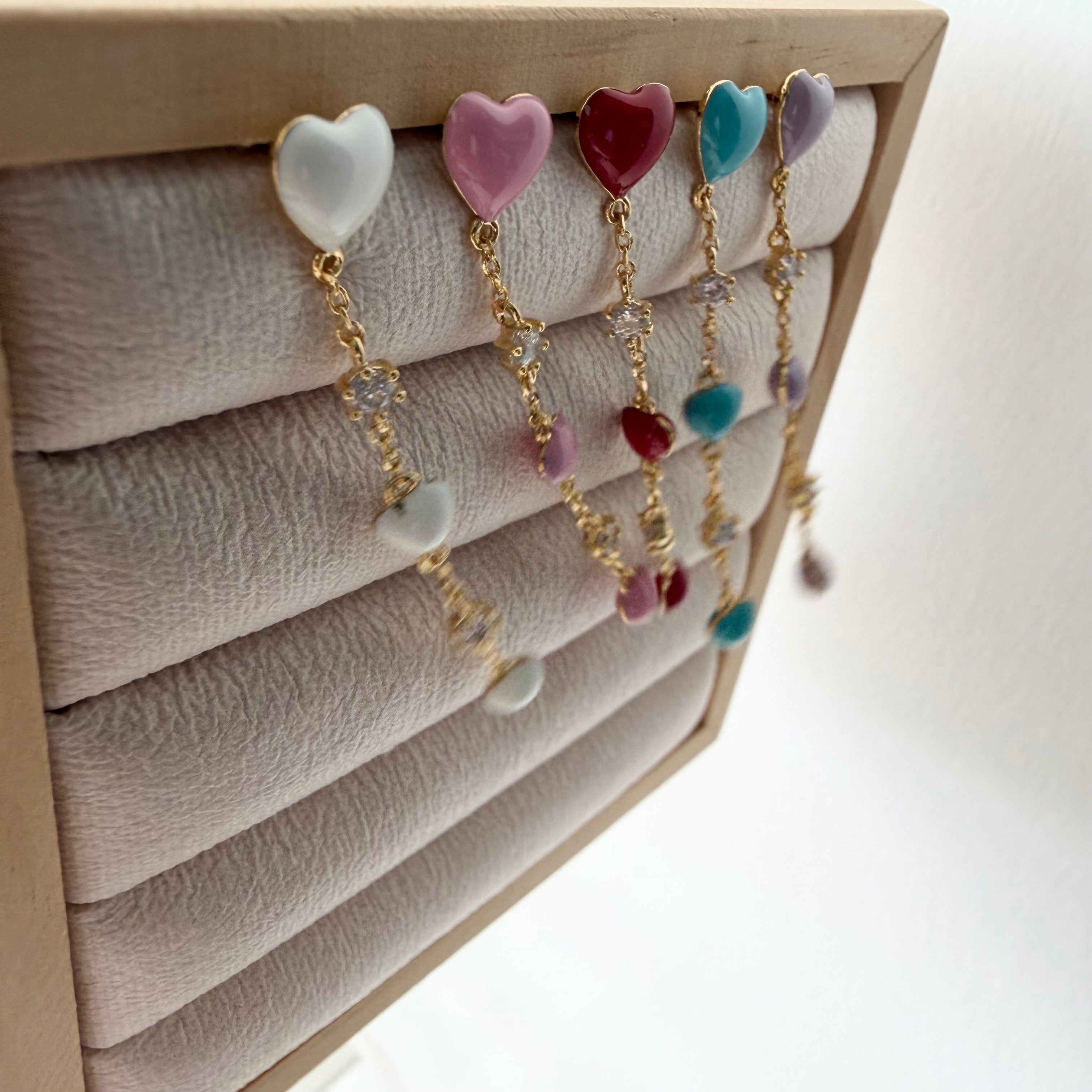 Lovey Dovey Heart Enamel Earrings