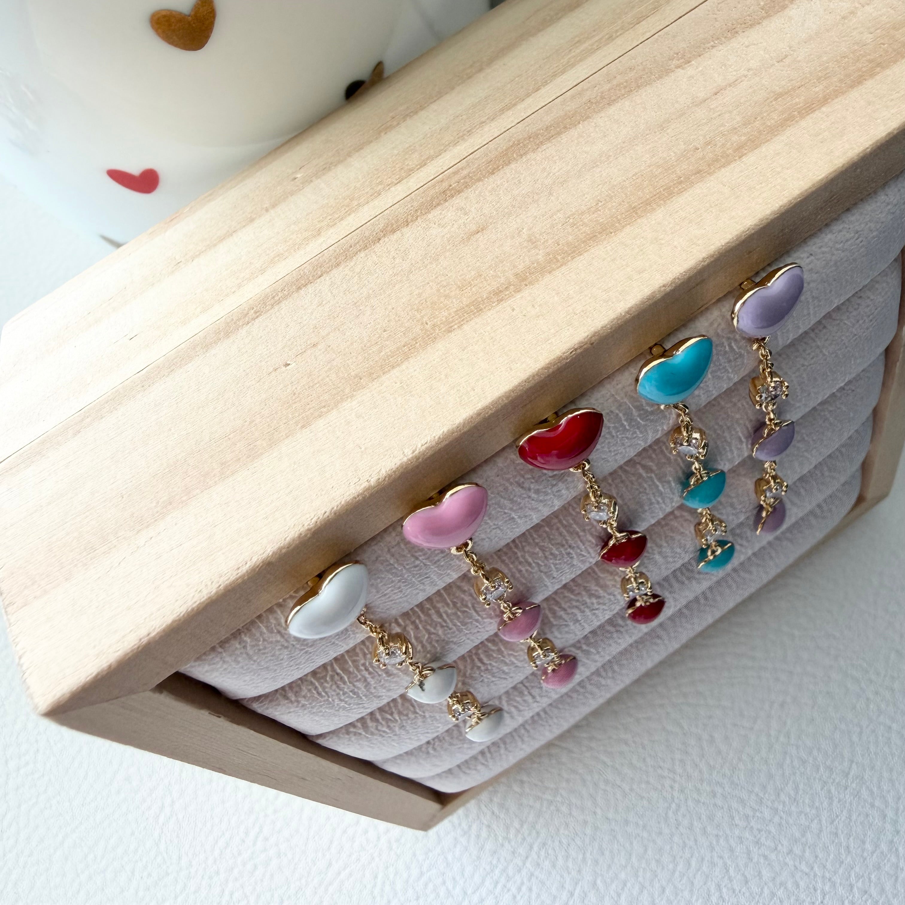 Lovey Dovey Heart Enamel Earrings