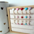 Lovey Dovey Heart Enamel Earrings