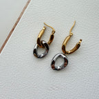 Two Tone Convertible Hoop Earrings in Stainless Steel