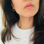 Two Tone Convertible Hoop Earrings in Stainless Steel